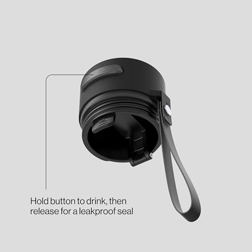 Image of Contigo AutoSeal 16 oz Stainless Steel Vacuum-Insulated Water Bottle with Leakproof Push-Button Spout & Lock, Carry Strap, BPA-Free & Lead-Free, Dishwasher Safe