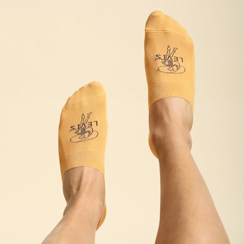 Image of Levi's Men's Cotton Stretch No Show Anti Slip Grip Socks (Pack of 3)