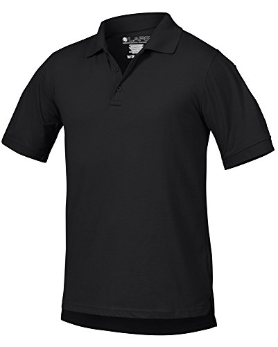 LA Police Gear Men Antiwrinkle Operator Tactical Short Sleeve Polo Shirt - Black - XL