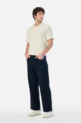 Image of SNITCH Men Casual Wear Trousers| Regular Fit Mid Rise Solid Wide-Leg Pants | 100% Linen Breathable & Lightweight Fabric for Summer, Office & Outings