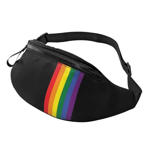 Rainbow LGBT Gay Pride Waist Pack Bag Fanny Pack for Men Women Hip Bum Bag with Adjustable Strap for Running Hiking