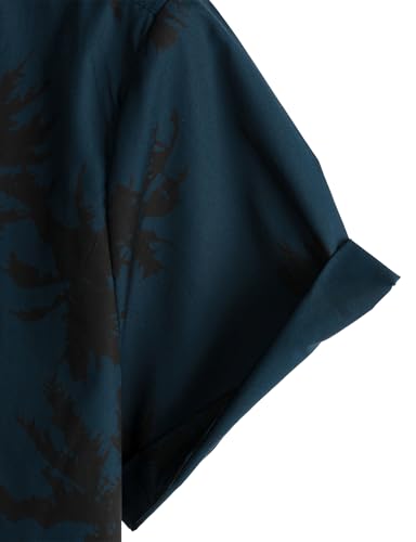 VATPAVE Mens 100% Cotton Hawaiian Flower Shirts Button Down Short Sleeve Beach Shirts Summer Casual Aloha Shirts