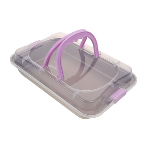 STOBAZA Oven Baking Pan Rectangle Cake Baking Pan Cookie Tray Roll Tin Non-stick Easy to Clean with Handle Lid Suitable for Daily Use