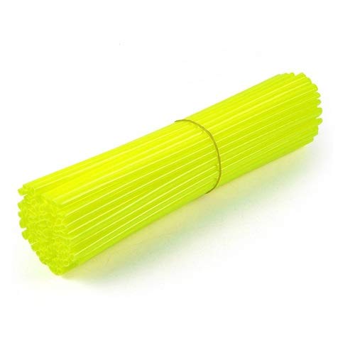 72pcs Motorcycle Spoke Covers,for 450 250 XT225 XT600 TW200 KLR650 Motocross Wheel Spoke Skin (Fluorescent yellow)