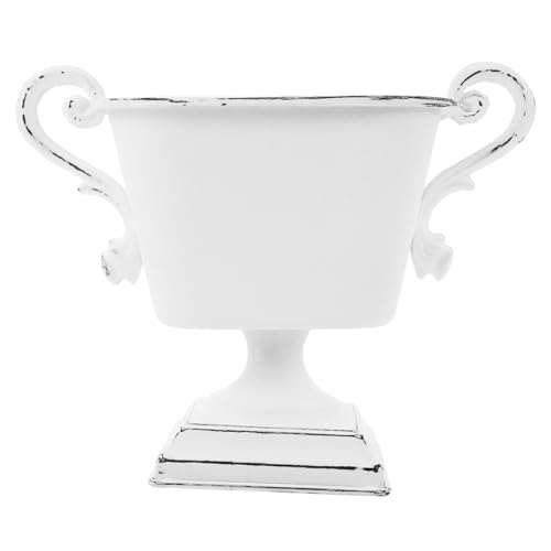 TOPPERFUN Jarrón De Plata Vintage para Bodas Centro De Mesa De Metal Decoración De Fiesta Macetero Europeo Diseño para Exhibición Floral