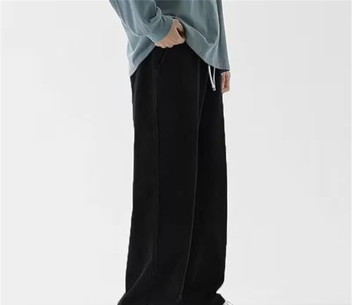 Mens Jeans Drawstring Baggy Straight Wide Leg Pants Classic Hip Hop Streetwear Casual Denim3