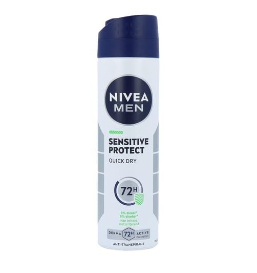 Déodorant spray NIVEA Men anti-transpirant 72h sensitive protect lot de 6 sprays 150ml