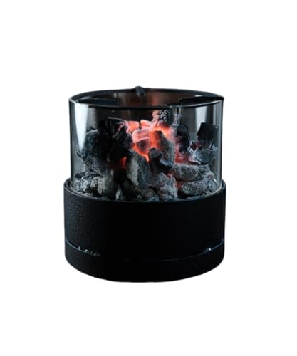 Deerou 【2025新登場】室内 アウトドア バーベキュー バーベキュー 炭火焼 炭火焼きコンロ 七輪 炭火焼き 卓上七輪 卓上コンロ家庭用小型お茶室をより楽しむための家庭用暖炉・野外焚火鉄炉お茶器 (ブラック)