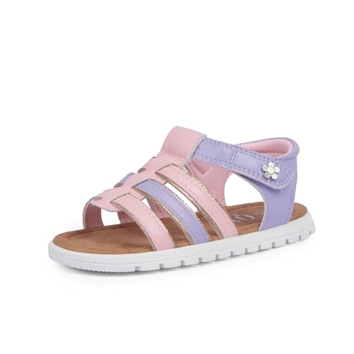 Image of QIY Toddler Girl Sandals Little Kids Summer Dress Shoes Open Toe Flats Princess Sandals for School Beach Party