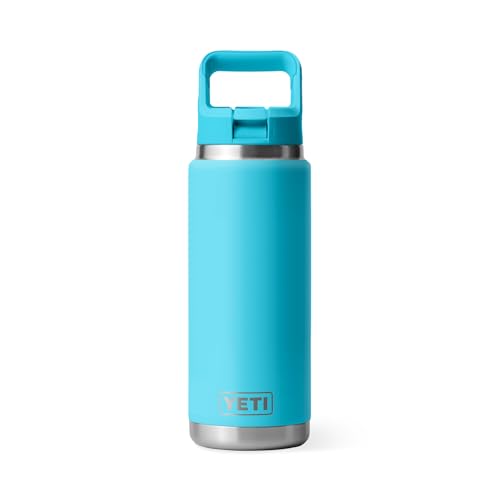 Image of YETI Rambler 26 oz Bottle, Vacuum Insulated, Stainless Steel with Color Matching Straw Cap