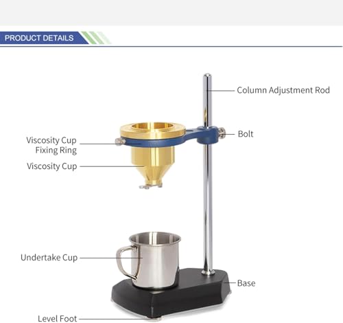Image of Labart Portable Ford Cup B-4 with Certiifcate Liquid Flow Meter Viscometer With Heavy Cast Iron Stand (B4) with Certificate
