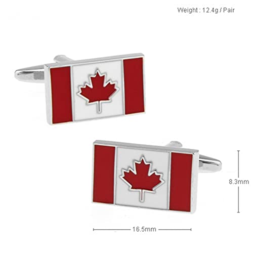 Mancuernillas Vintage con Bandera Nacional Roja para Hombre miniatura 5