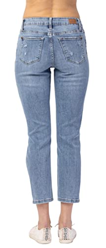Judy Blue Hi-Waisted Destroyed Boyfriend Fit Jeans - 82281 (7) Blue Medium Blue #TOP3
