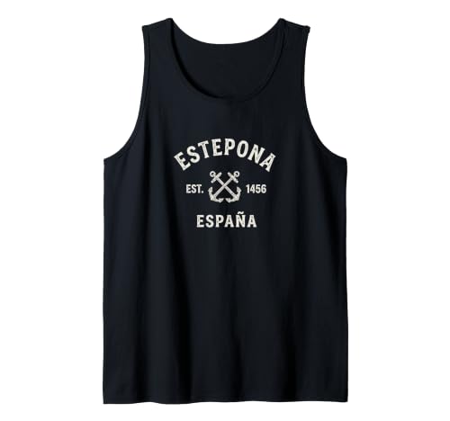 Estepona Spain Anchor Crossed Boat Tank Top