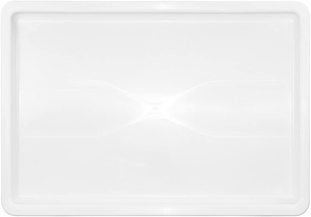 Restaurantware LIDS ONLY: Lids For Proofing Boxes 10 Rectangle Lids For Dough Boxes - Stackable Dishwasher-Safe White Plastic Lids For Pizza Dough Boxes Durable Proofing Boxes Sold Separately