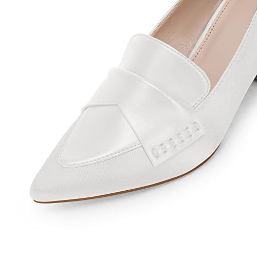 Image of Women's Chunky Block Low Heels Pumps Stitching Retro Work Office Dress Shoes