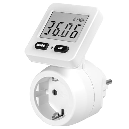 WALTER Stromzähler-Steckdosenadapter | Detaillierte Energiekostenkontrolle mit Display, Messung von Spannung, Leistung, Verbrauch und Kosten WALTER Stromzähler-Steckdosenadapter | Detaillierte Energiekostenkontrolle mit Display, Messung von Spannung, Leistung, Verbrauch und Kosten