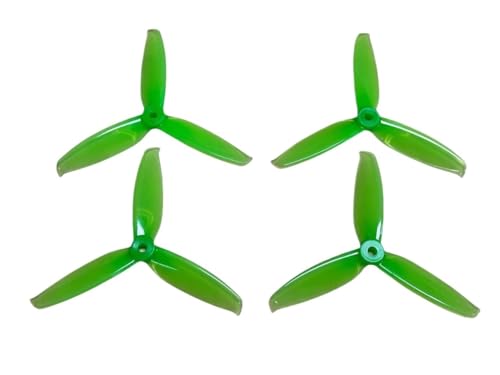 Hélices 5 pouces tripales haute résistance en polycarbonate vert pour drone de course