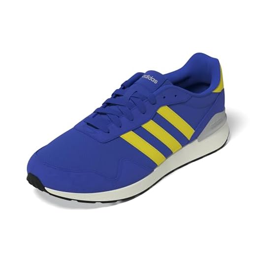 adidas Hombre Run 60s 4.0 Shoes, Semi Lucid Blue/Yellow/Grey Two, 43 1/3 EU