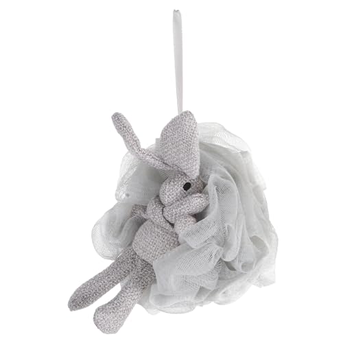 DRESSOOS 家用バスボール かわいいシャワーボール ホテル用ラビットバスボール ポータブル入浴アクセサリー 泡立ち良く 角質ケア 持ち手付きで吊り下げ収納可能