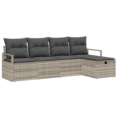 Canapé de jardin en polyrotin compact avec rangement pour petit espace extérieur - 2