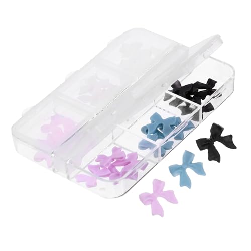 NULYLU 30pcs Pink Nail Charms Bows Nail Decorations for Women Manicure Gems Bow Charms Easy to Apply Ornaments