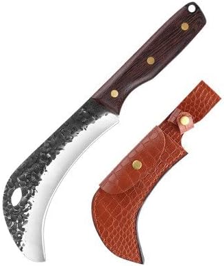 Meat Cleaver Knife, Forged Durian Peeling Knife Portable Hammer Small Machete Small Sickle Personalized Outdoor Camping Knife Sugar Cane Knife (Color : 2)