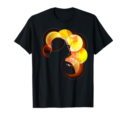 T-shirt Star Wars Darth Vader Globe Lights vêtement geek coton noir imprimé