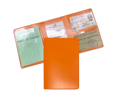 Nemau - Porte Permis de Chasser 3 Volets - Gomme Expansée - Fabriqué en France - Étui Protection Document Chasse - Compatible Carte et Assurance Chasseur -...