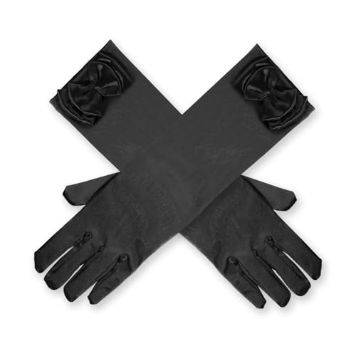 Girls Princess Long Gloves, Bow Ties Silk Satin Gloves For Girls Dress Women Birthday Halloween Party Costume3