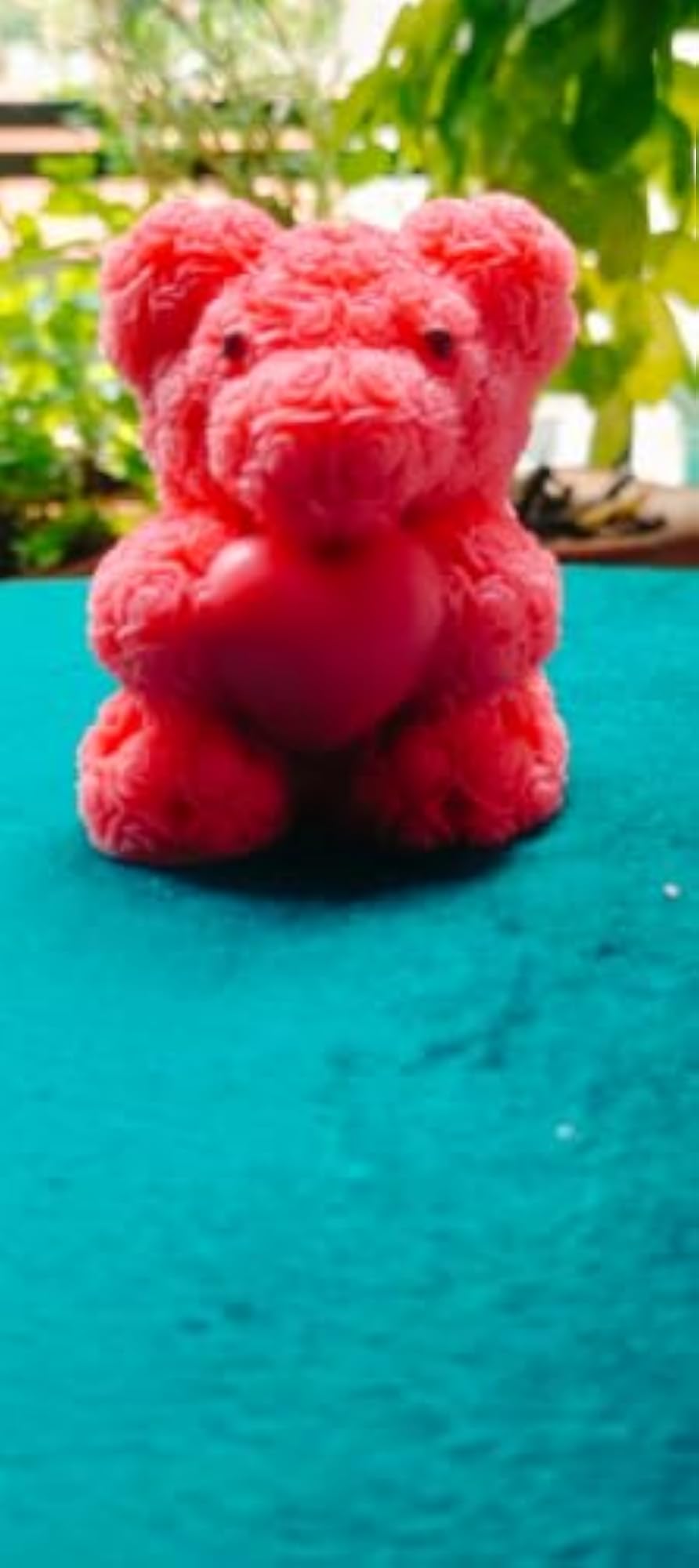 AuraHaus Rose Teddy Bear Candle