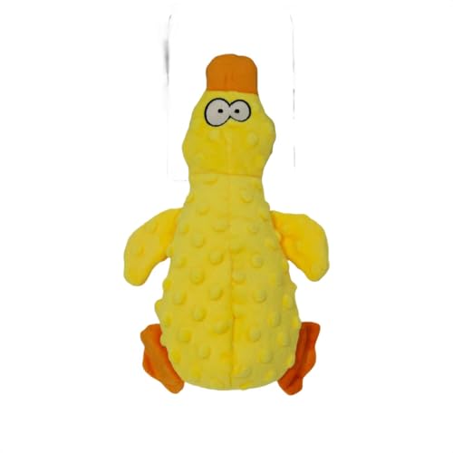 JACK AND VANILLA, Giocattolo interattivo per cani in peluche d'anatra 25 cm giallo stimola il gioco resistente e lavabile, ideale per cani piccoli e medi, design attraente, modello Bubble Plush