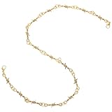 MUCKLILY Collar Estilo Punk Ajustable de Cadena de Eslabones Metálica Dorada, Gargantilla Unisex de Alambre de Púas para Hombre y Mujer, Joyería Hip Hop para Uso Diario y Fiesta