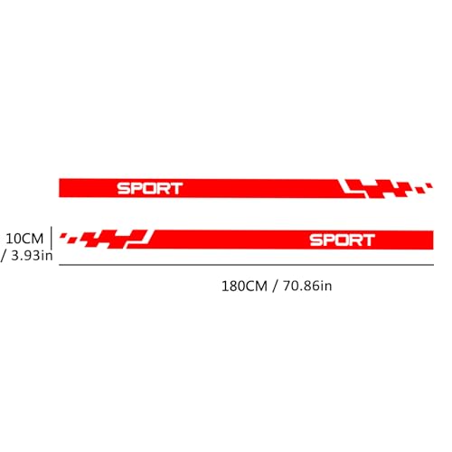 Image of QianBao Auto Racing Body Door Side Stripe Graphic Vinyl Sticker Style 10 Red