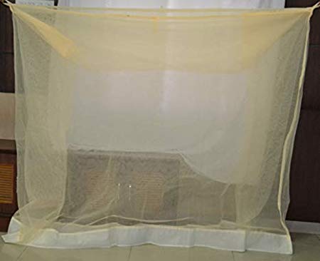 APS Poly Double Bed Cotton White Mosquito Net King Size Bed (Ivory, 6.5x6.5 feet)-image-35