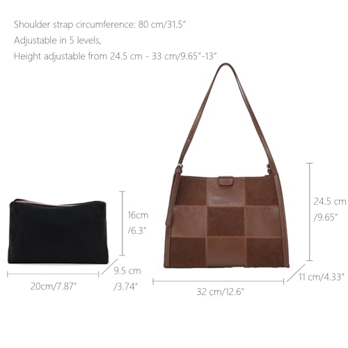Bolso mediano de hombro para mujer en cuero vegano miniatura 4