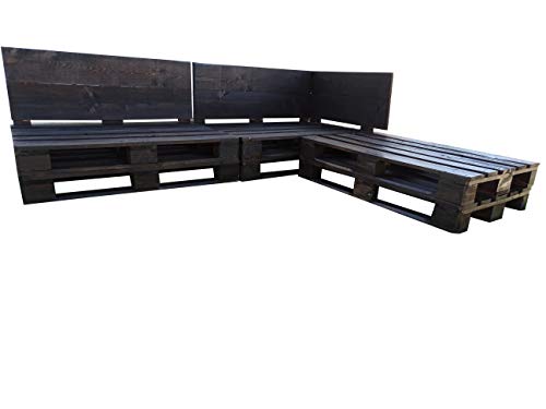 Estructura de Sofá Hecha con Palets/Pallets Color Nogal con Respaldo para Interior...