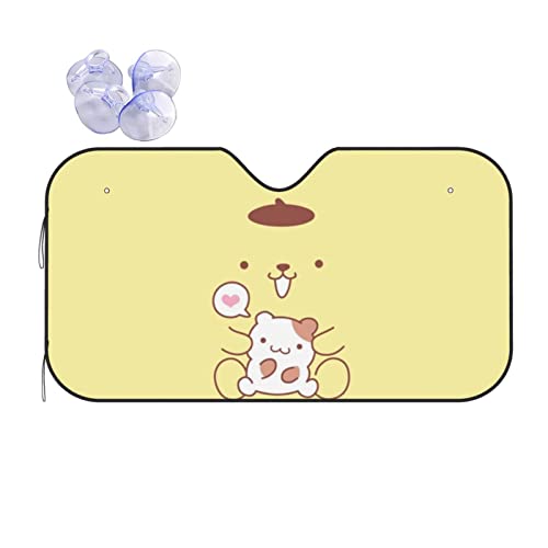 ポムポムプリン サンシェード 車 フロントサンシェード 遮光 断熱 吸盤 紫外線対策 日除け 夏 キャラクター アニメ グッズ 雑貨 かわいい おしゃれ 車内 130×70cm 140×76cm