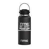 RTIC 32oz Outback Water Bottle, Ceramic Lined, Insulated, Stainless Steel, Double Wall Vacuum-Insulation, Leak-Proof Lid, BPA-Free Water Flask Hiking, Running, Sports, Outdoor, Black