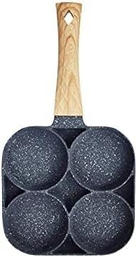 MYXJX sarten Antiadherente, Olla for freír, sartén Espesa for Tortilla, sartén Antiadherente for Huevos, Tortitas, Carne, cocinar Huevos, sartenes for jamón, Utensilios de Cocina for Desayuno(4 Hole)