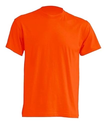 Generico T-shirt Uomo Maglietta a manica corta Maglia Cotone (S, ARANCIO)