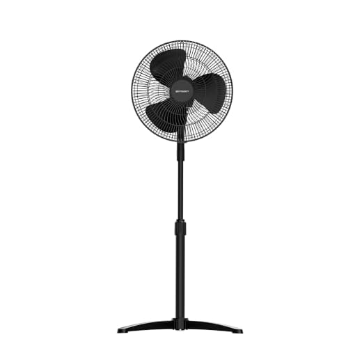 Emerson 16-inch Oscillating Pedestal Fan with Precision 3-Speed Wind Control and Adjustable Tilt and Height, Black