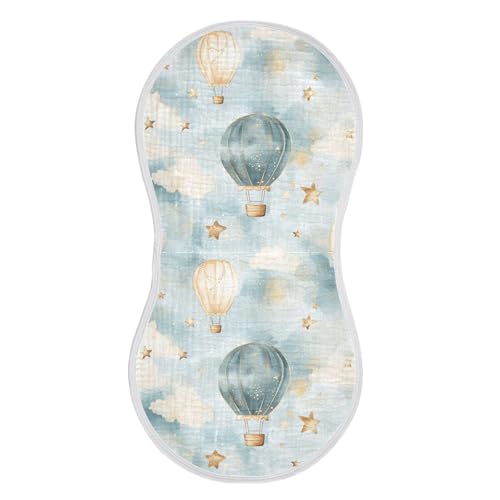 xigua Hot Air Balloons (4) Baby Burp Cloths for Newborn Boys and Girls 4 Pack, Soft & Absorbent Cotton Baby Burp Cloth, Baby Washcloths, Newborn Towel, Burp Rags