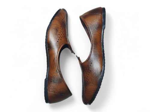 Image of Vestra Aura Ventura Men's Ethnic Mojari Premium Handmade Traditional Footwear Laser Cuts