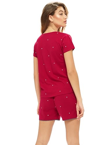 Image of LOTIK Women's Cotton Little Heart Smile Printed Top & Shorts Set