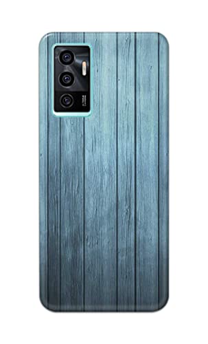Image of Printed Hard Back Cover Case for Vivo V23e | V23e 5G | Vivo Y75 4G Back Cover (Wooden Blue) -1302