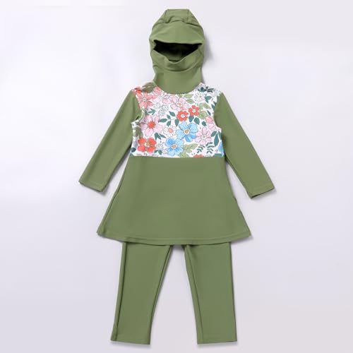 Image of Islamic Swimsuit for Girls 2-Piece Full Cover Hijab Top Burkini Pants Modest Muslim Swimwear Beachwear Bathing Suit