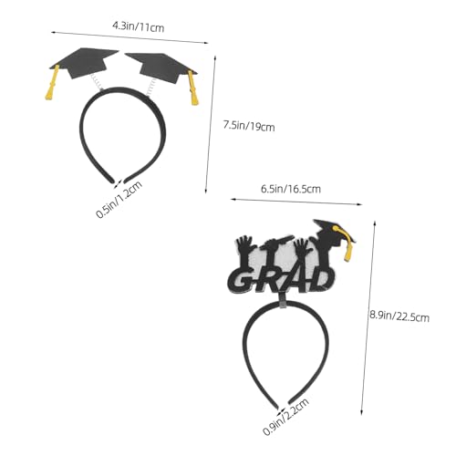 Beavorty 4 Pçs Temporada De Formatura Bandana Decoração Boné De Formatura Headpiece Grad Cap Headban