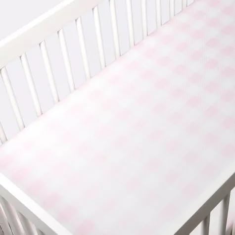 Polyester Rayon Jersey Fitted Crib Sheet - Cloud Island™ Pink Gingham