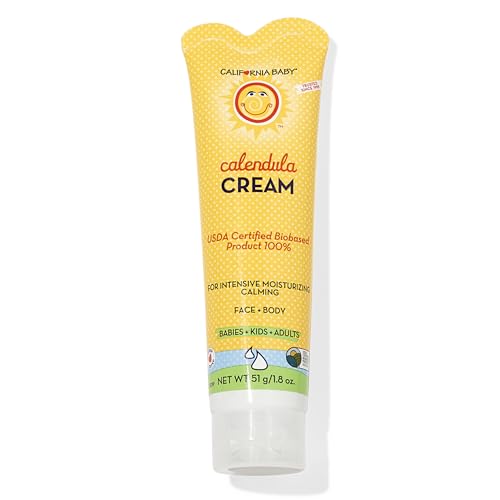 California Baby Calendula Cream | 100% Plant-Based Moisturizer | Lavender Baby Lotion | Face Moisturizer For Dry Skin | Hypoallergenic | 1.8 oz / 51g